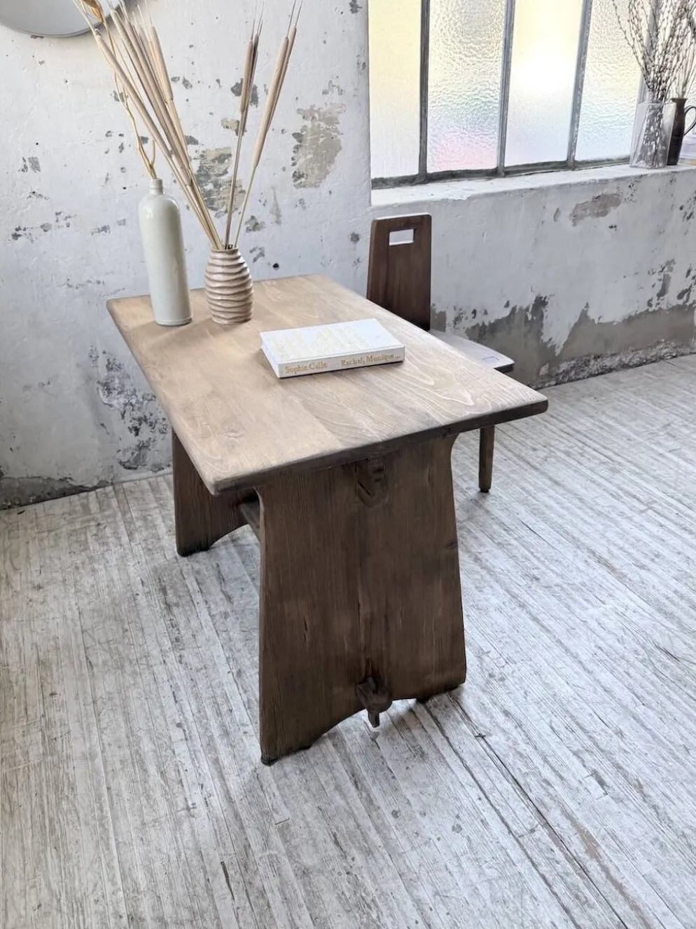 Ensemble chaise bureau brutaliste 1950