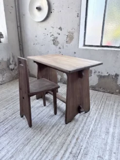 Ensemble chaise bureau brutaliste 1950