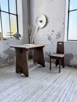 Ensemble chaise bureau brutaliste 1950