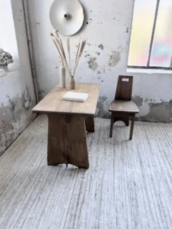 Ensemble chaise bureau brutaliste 1950