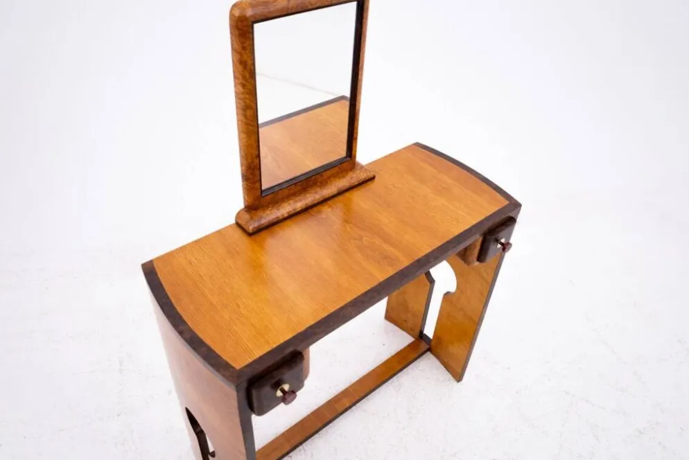 Ensemble coiffeuse + chaise Art déco, Pologne, Art Déco, vers 1940.