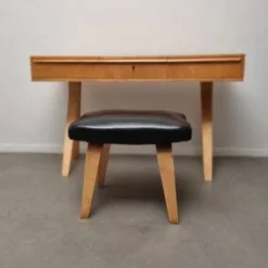Ensemble coiffeuse et tabouret de style moderne hollandais en contreplaqué de bouleau, conçu par Cees Braakman pour Pastoe, 1951