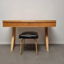 Ensemble coiffeuse et tabouret de style moderne hollandais en contreplaqué de bouleau, conçu par Cees Braakman pour Pastoe, 1951