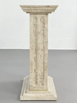 Ensemble console et miroir des années 80 en marqueterie de pierre et laiton
