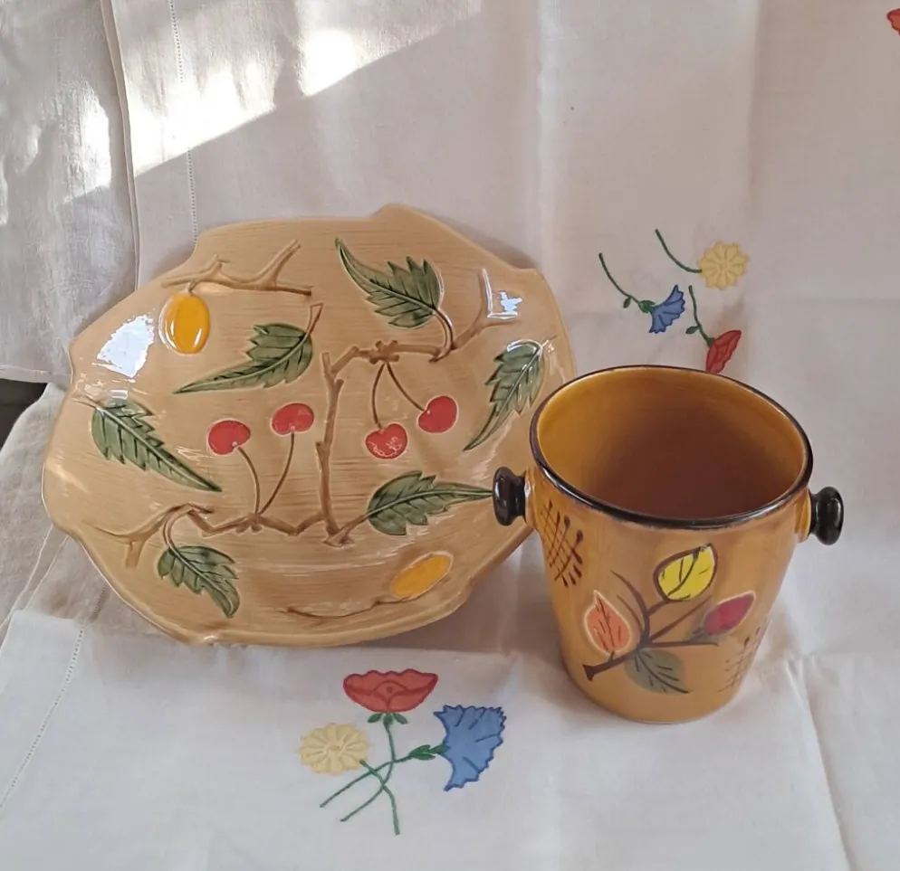 Ensemble coupe à fruits et seau à glaçons en céramique Poët-Laval — An