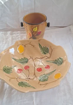 Ensemble coupe à fruits et seau à glaçons en céramique Poët-Laval — An