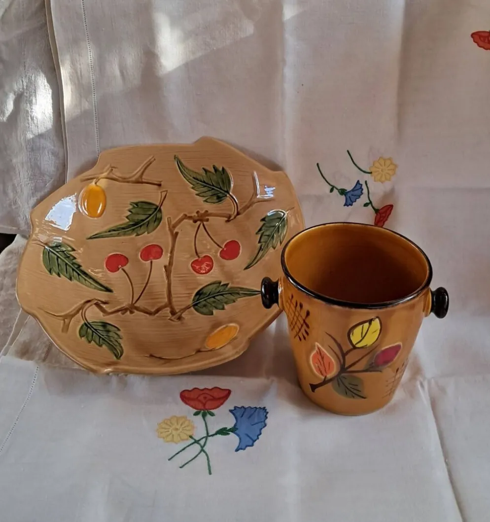 Ensemble coupe à fruits et seau à glaçons en céramique Poët-Laval — An
