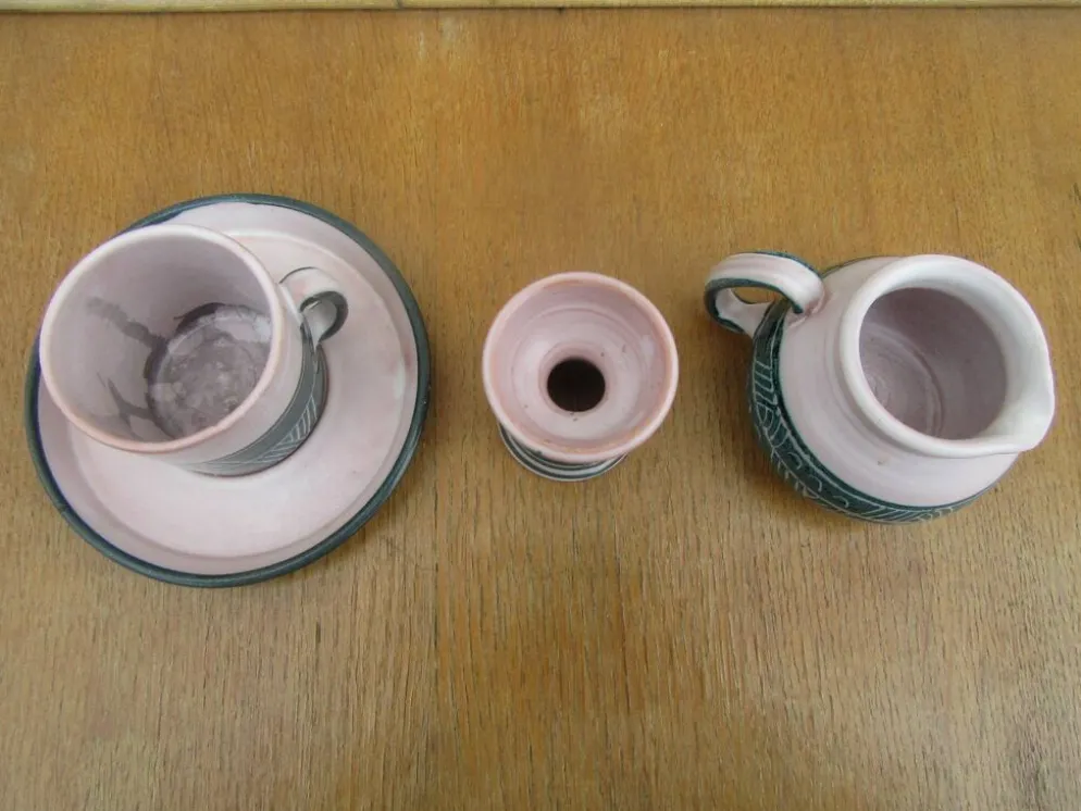 Ensemble céramique atelier montgolfier yvan roy - coquetier- pot- tasse