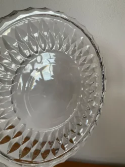 Ensemble cristal Val St Lambert plateau et 2 dessous de bouteille