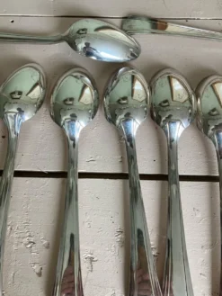 Ensemble de 12 anciennes cuillères à soupe Arr déco Argental