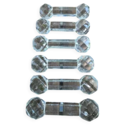 Ensemble de 6 anciens porte-couteaux en verre ou cristal à pointes de diamant