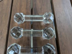 Ensemble de 6 anciens porte-couteaux en verre ou cristal à pointes de diamant