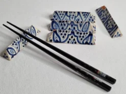 Ensemble de 5 anciens porte couteaux en céramique émaillée, artisanat marocain, 9,5 cm