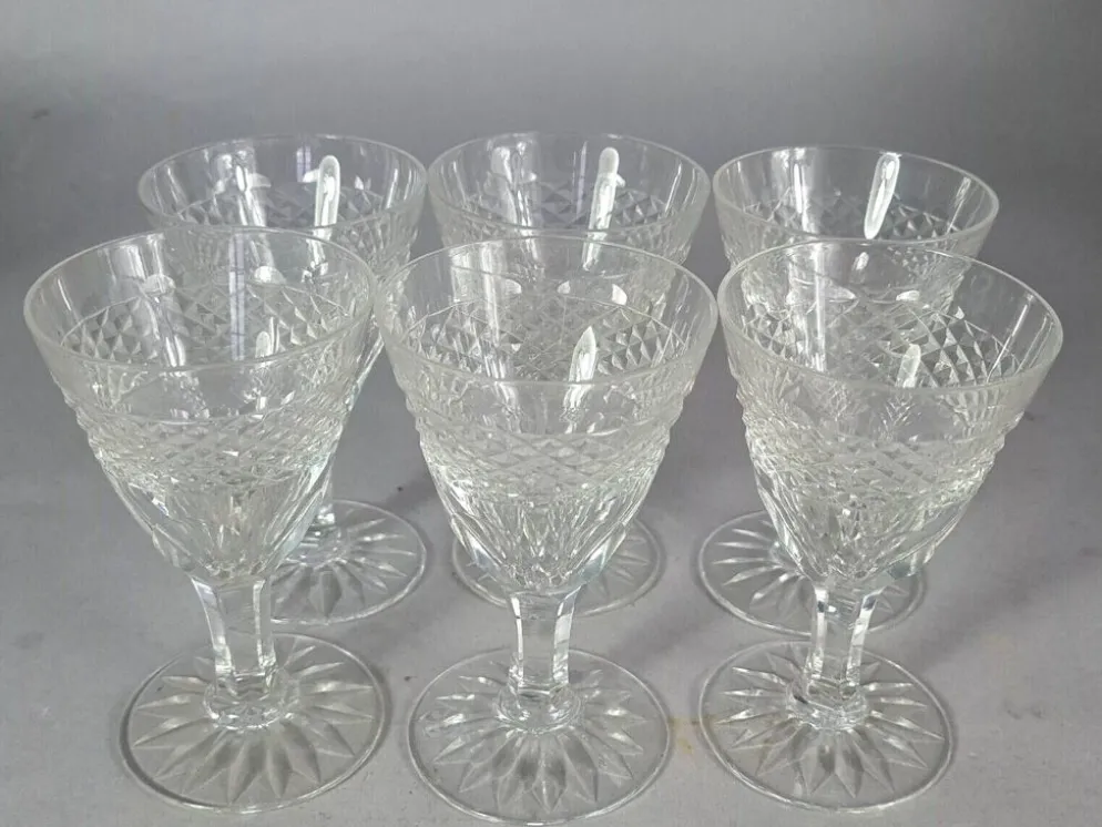Ensemble de 6 anciens verres aperitif cristal taillé. Parfait état. SC