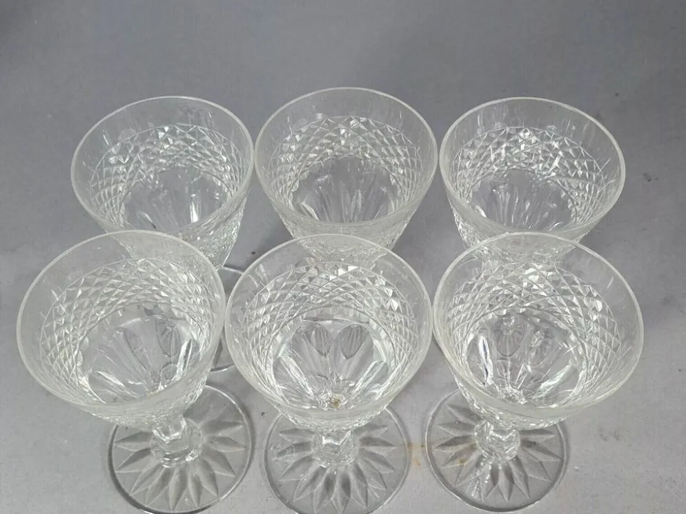 Ensemble de 6 anciens verres aperitif cristal taillé. Parfait état. SC