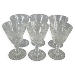 Ensemble de 6 anciens verres aperitif cristal taillé. Parfait état. SC
