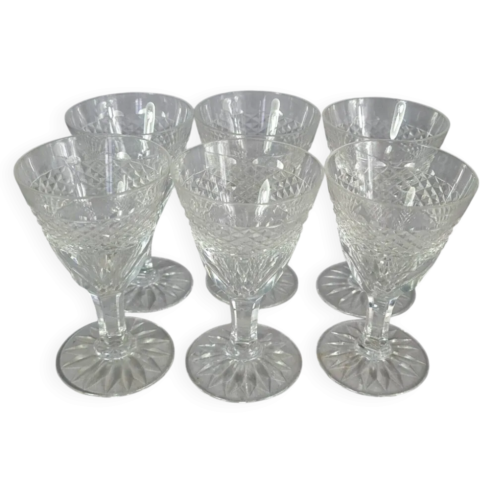 Ensemble de 6 anciens verres aperitif cristal taillé. Parfait état. SC