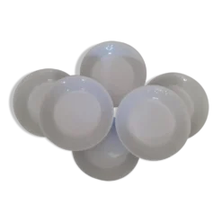 Ensemble de 6 assiettes creuses blanches Limoges