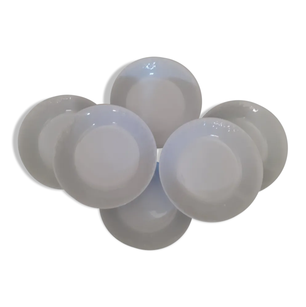 Ensemble de 6 assiettes creuses blanches Limoges