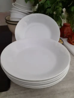 Ensemble de 6 assiettes creuses blanches Limoges
