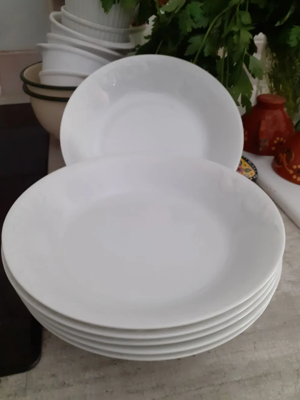 Ensemble de 6 assiettes creuses blanches Limoges
