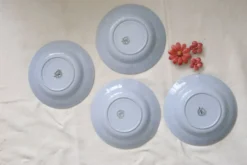 Ensemble de 4 assiettes creuses Moulin des Loups, vintage français, rustique