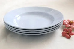 Ensemble de 4 assiettes creuses Moulin des Loups, vintage français, rustique
