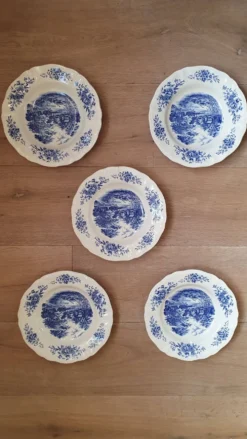 Ensemble de 5 assiettes en porcelaine de Sarreguemines
