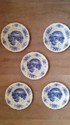 Ensemble de 5 assiettes en porcelaine de Sarreguemines