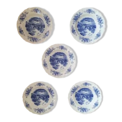 Ensemble de 5 assiettes en porcelaine de Sarreguemines