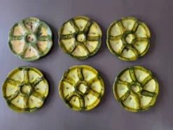 Ensemble de 6 assiettes à huîtres Vallauris