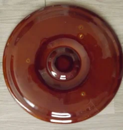 Ensemble de 6 assiettes à huîtres en majolique brune pour 6 huîtres et citron 4951