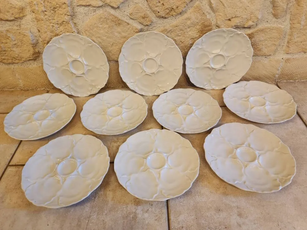 Ensemble de 10 assiettes à huîtres Hutschenreuther vintage