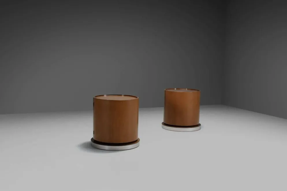Ensemble de barres rondes en bois par Mario Sabot, Italie, années 1970