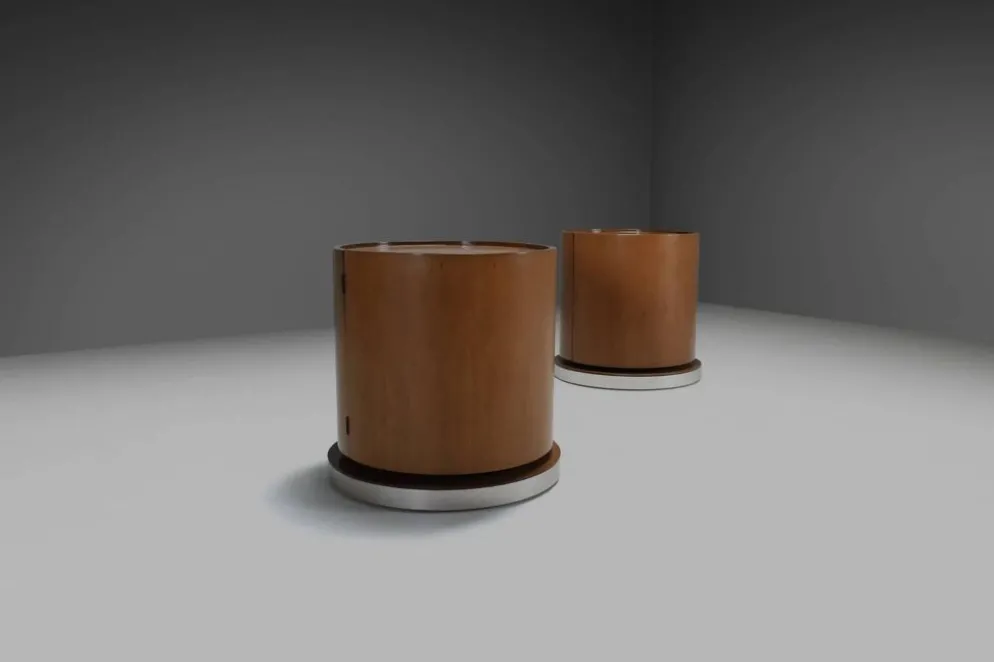 Ensemble de barres rondes en bois par Mario Sabot, Italie, années 1970