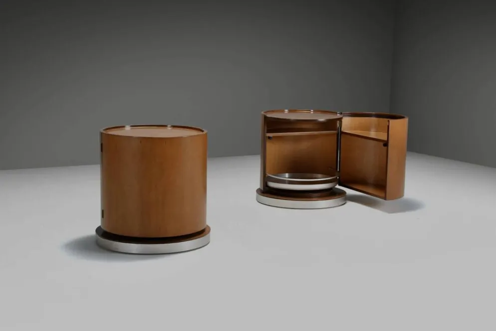 Ensemble de barres rondes en bois par Mario Sabot, Italie, années 1970