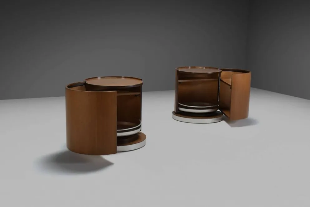 Ensemble de barres rondes en bois par Mario Sabot, Italie, années 1970