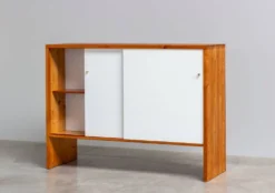 Ensemble de bar suédois du milieu du siècle en pin massif, années 1970