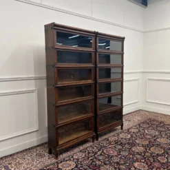 Ensemble de bibliothèques antiques en anglais Wernicke Globe originales