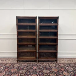 Ensemble de bibliothèques antiques en anglais Wernicke Globe originales
