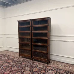 Ensemble de bibliothèques antiques en anglais Wernicke Globe originales