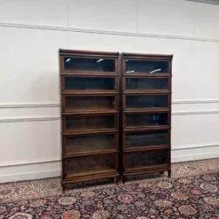 Ensemble de bibliothèques antiques en anglais Wernicke Globe originales