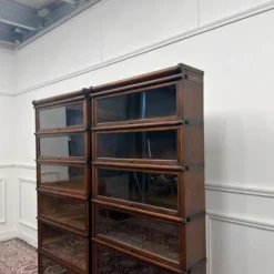 Ensemble de bibliothèques antiques en anglais Wernicke Globe originales