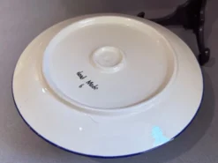 Ensemble de bol et assiette en céramique turque fait main, assiette bleue florale d'Iznik