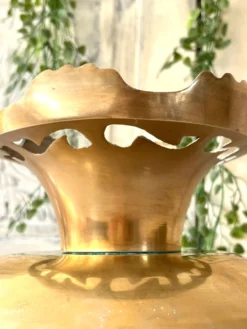 Ensemble de bol à punch en laiton avec 12 tasses, louche – Vintage français des années 50