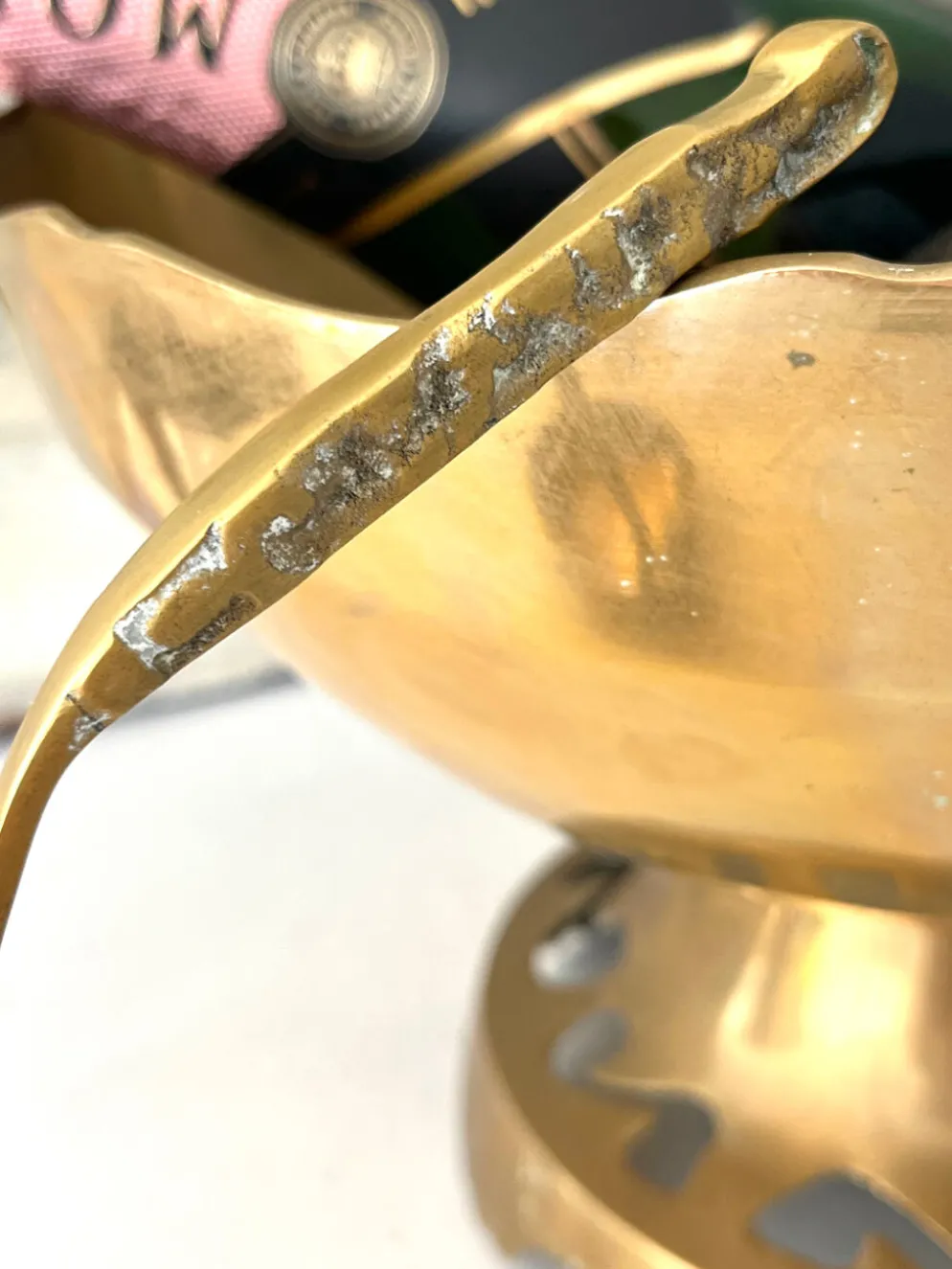 Ensemble de bol à punch en laiton avec 12 tasses, louche – Vintage français des années 50