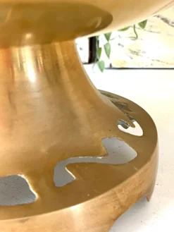 Ensemble de bol à punch en laiton avec 12 tasses, louche – Vintage français des années 50