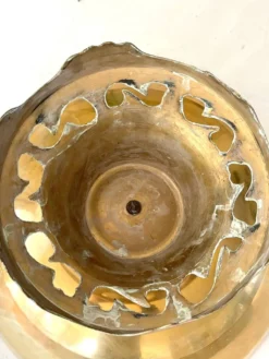 Ensemble de bol à punch en laiton avec 12 tasses, louche – Vintage français des années 50