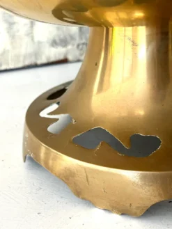 Ensemble de bol à punch en laiton avec 12 tasses, louche – Vintage français des années 50