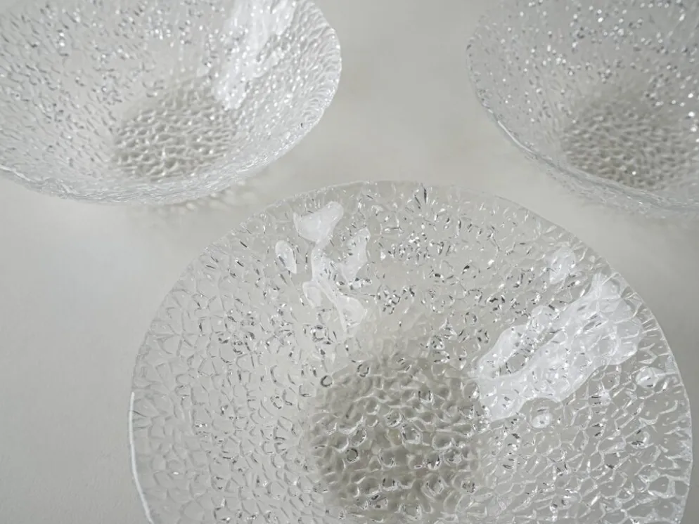 Ensemble de bols en verre, design italien, années 1970, production : Italie